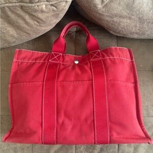 Hermes Fourre Tout Tote Bag Canvas Tote Bag in Good Condition